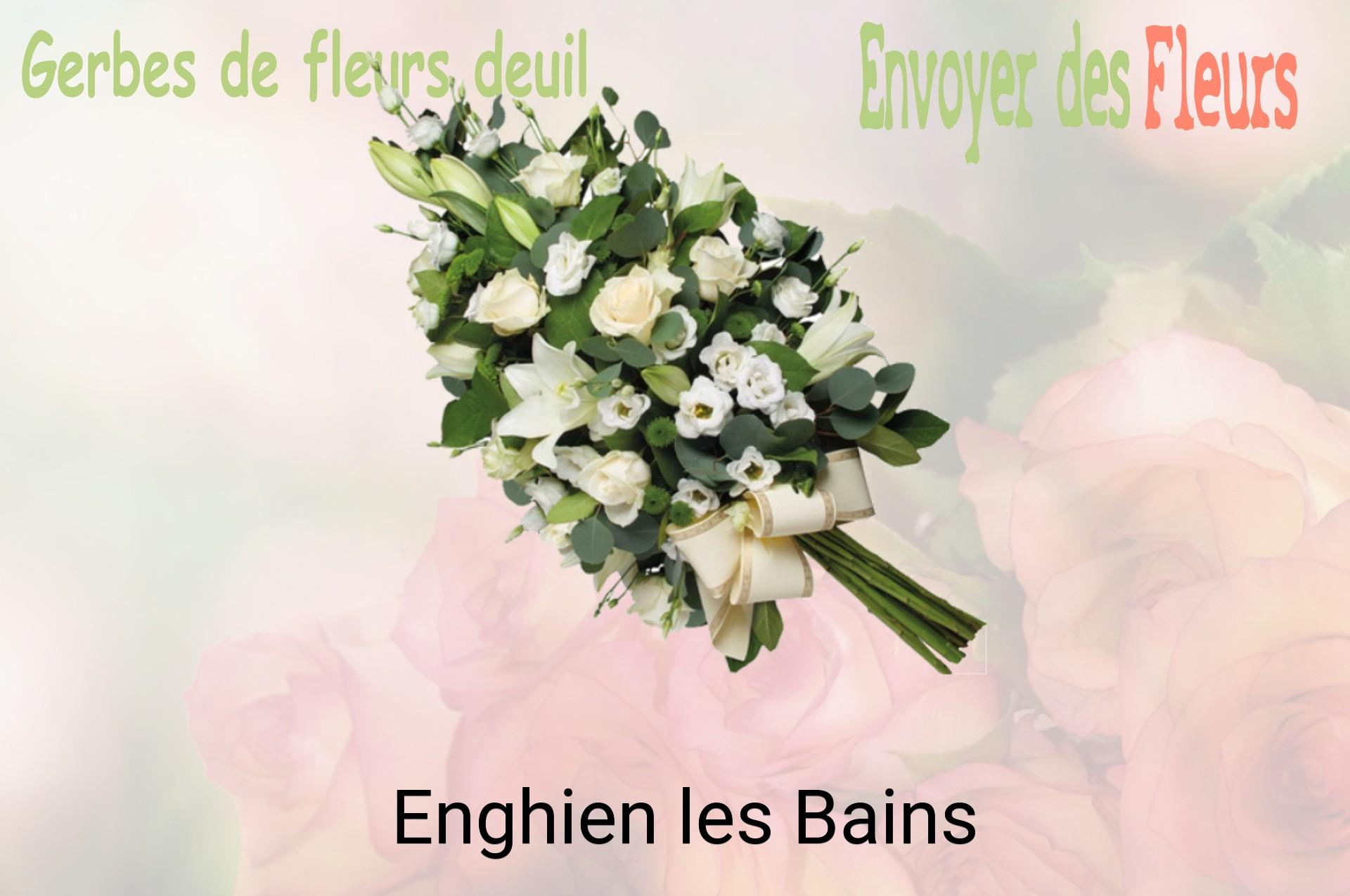 Gerbe de fleurs de deuil livrée à Enghien-les-Bains